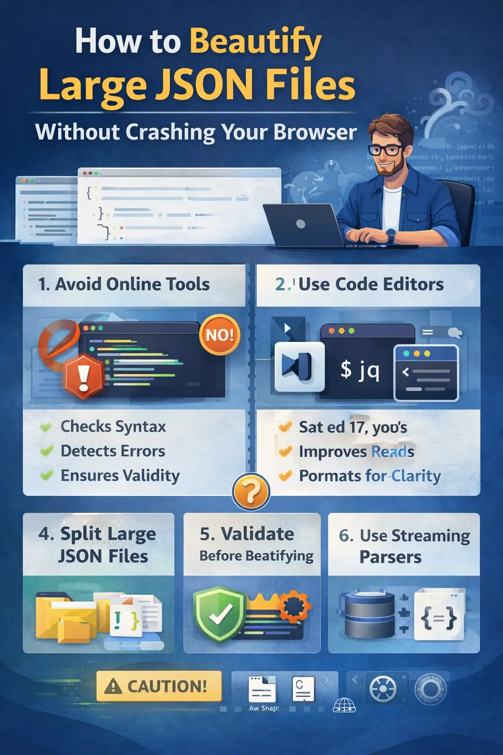 How to Beautify Large JSON Files Without Crashing Your Browser