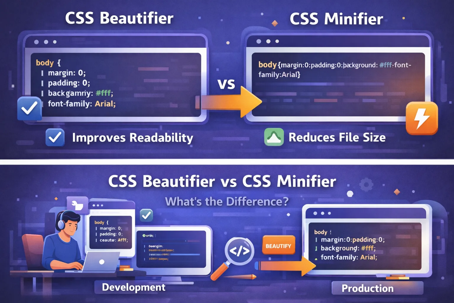 CSS Beautifier vs CSS Minifier – What’s the Difference?