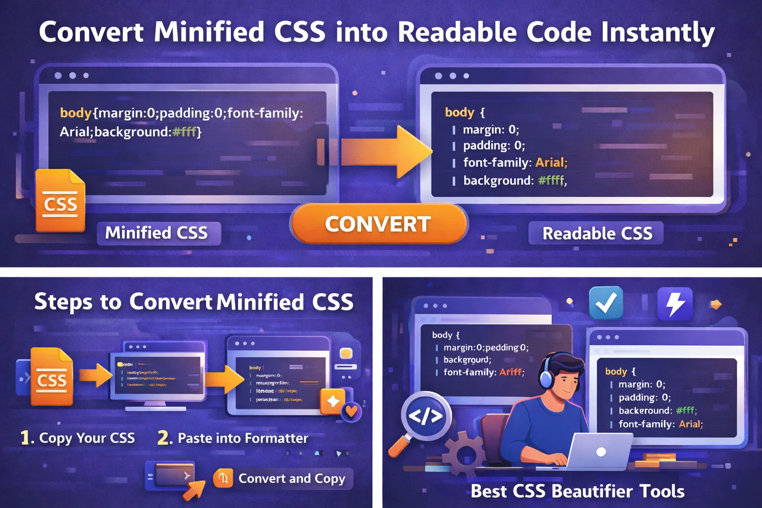 How to Convert Minified CSS into Readable Code Instantly