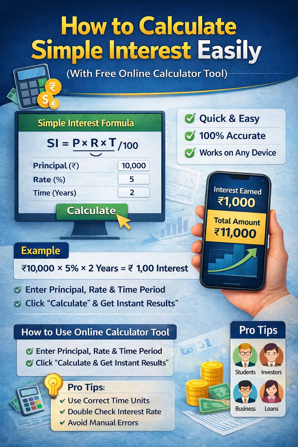 How to Calculate Simple Interest Easily (With Free Online Calculator Tool)