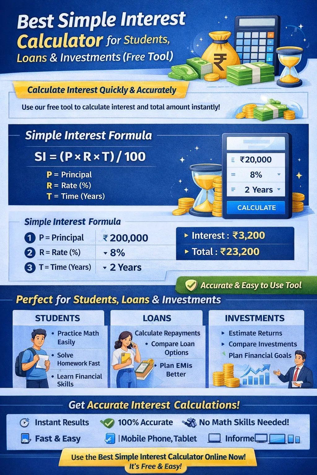 Best Simple Interest Calculator for Students, Loans & Investments (Free Tool)
