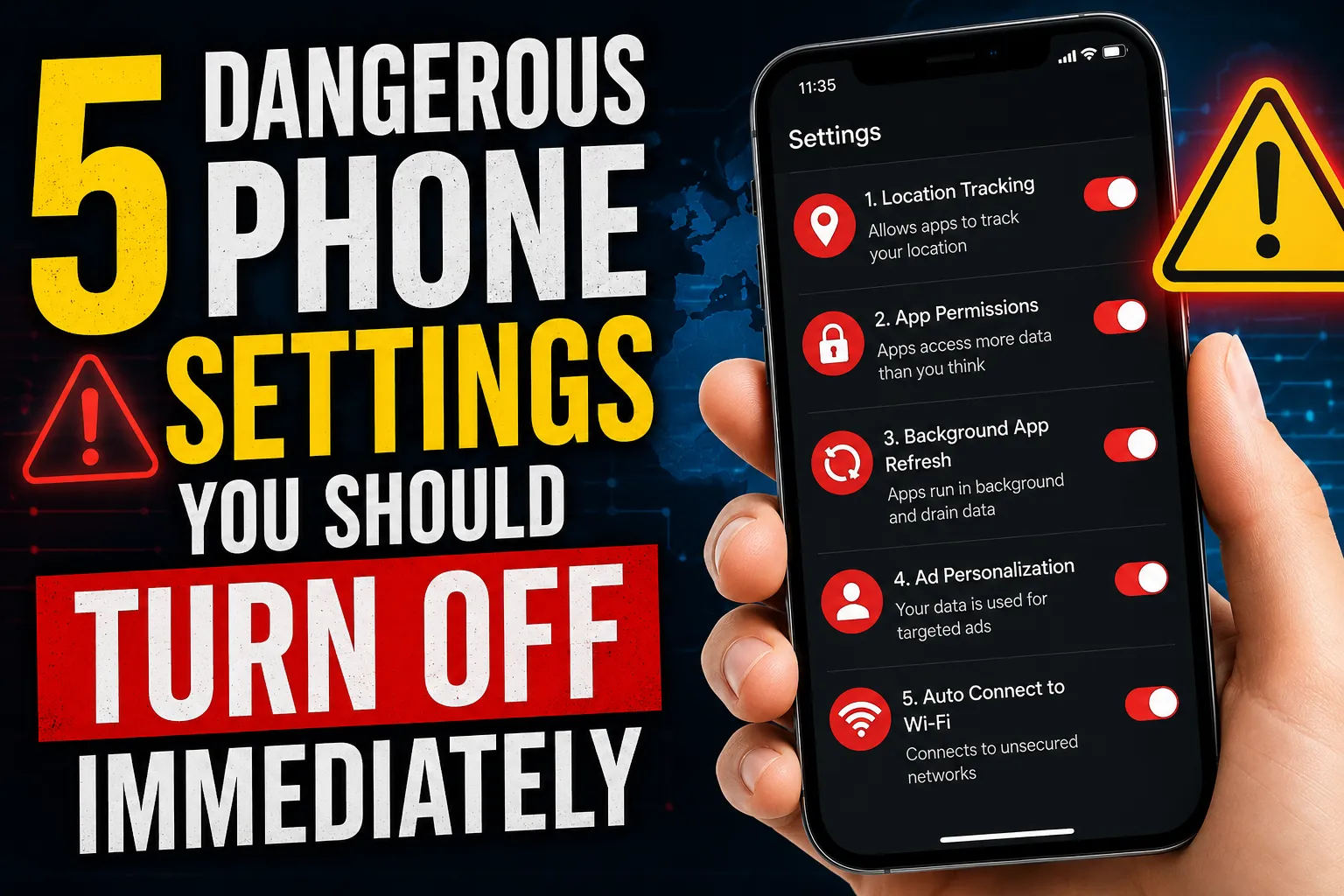 5 Dangerous Phone Settings You Should Turn Off Immediately