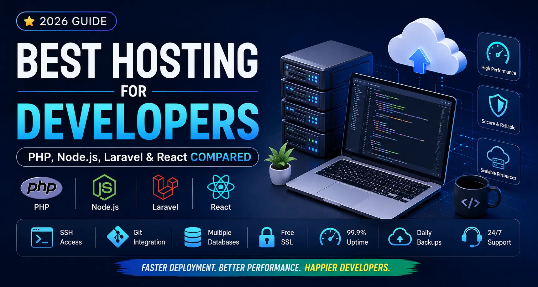 Best Hosting for Developers (PHP, Node.js, Laravel, React)